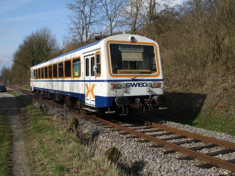 SWEG VT122 zwischen Untergimpern und Obergimpern am 22.02.07