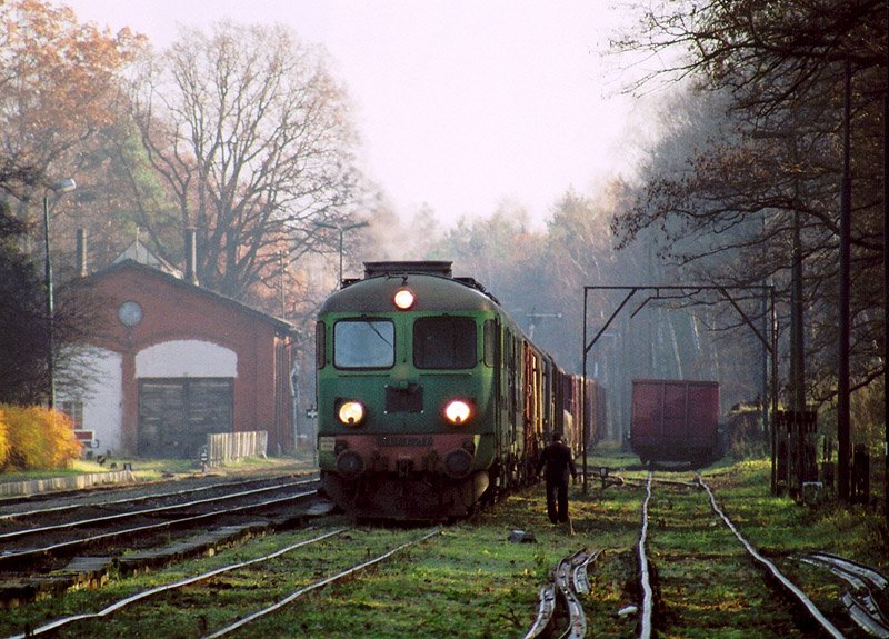 Szydlow, ST43-217 + ST43-117 mit Guterzug nach Nysa ( 17.11.2006 )
