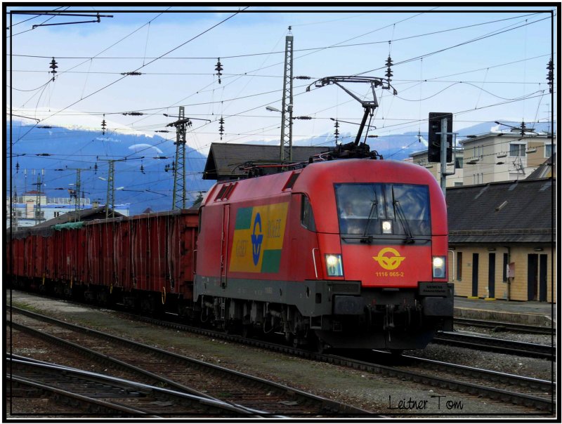 Taurus GySev 1116 065 2 bei der Durchfahrt durch den BH Zeltweg am 3.4.2007