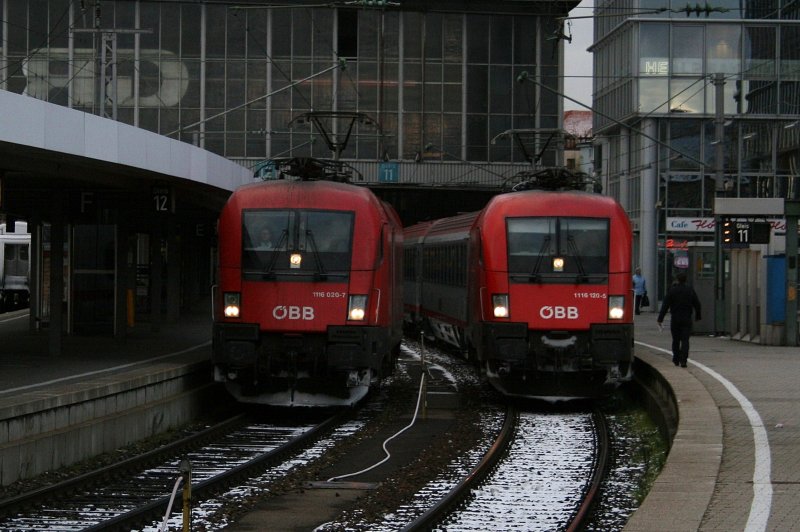 Taurus Treffen in M�nchen Hbf! 1116 020 und 1116 120 am 22.11.2008 in M�nchen.
