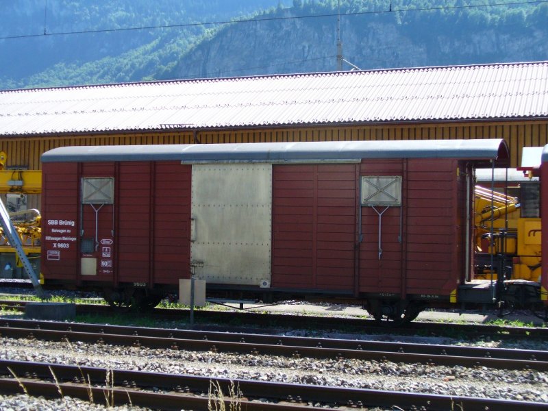 TB - Dienstwagen X 9603 ( Beiwagen zum Hilfswagen Meiringen ) Abgestellt in Meiringen am 05.08.2007