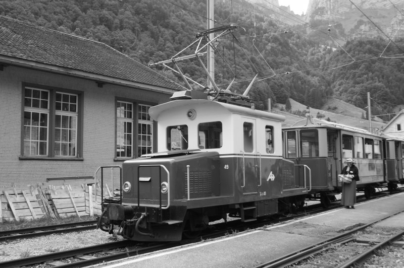 Te 2/2 Nr 49 der Appenzeller Bahnen bei einer Museumsfahrt im August 2008.