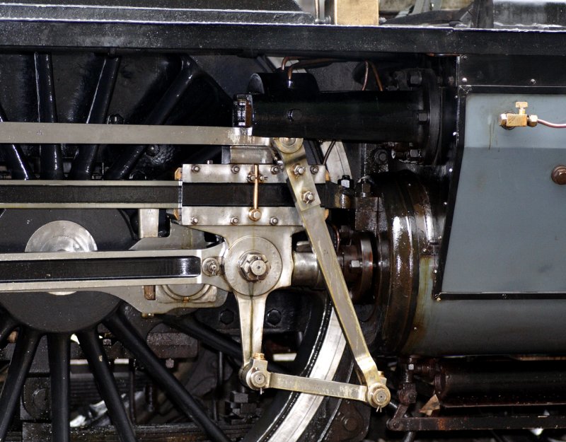 Teilansicht der Dampfsteuerung der A 3/5 705 am 1. Juni 2007 anlsslich des Gotthardbahnjubilums 125 Jahre Gotthardbahn in Gschenen