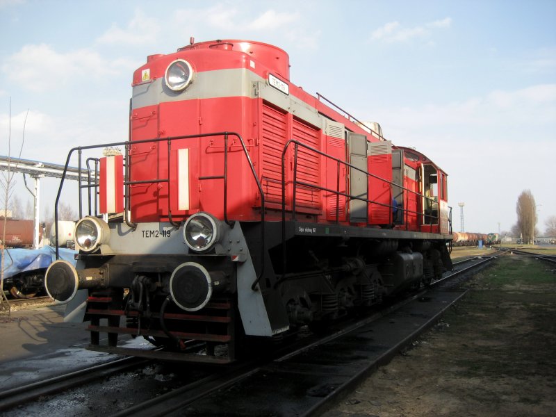 TEM2-119 von der ORLEN kurz vor der Reise am 11.03.2008 in Płock.