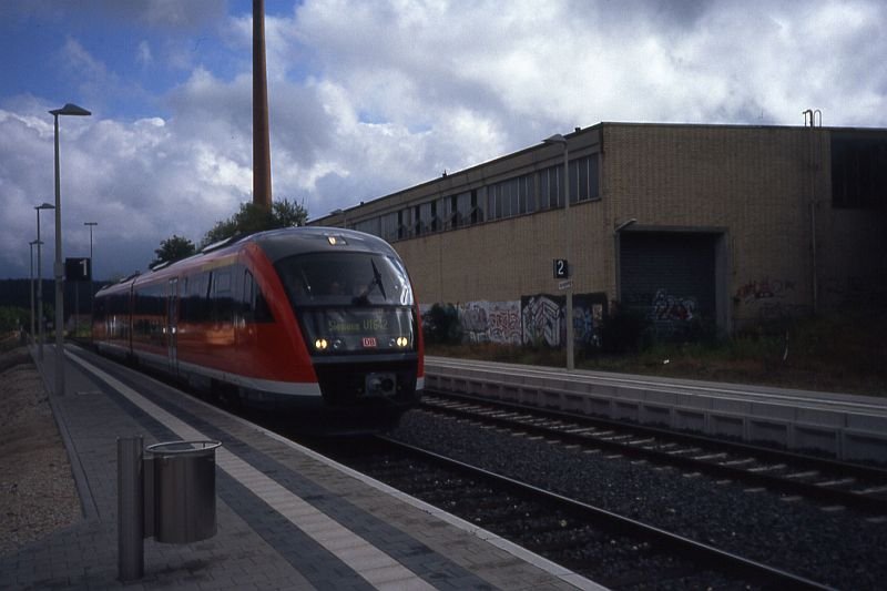 Testfahrten der Grfenbergbahn. Hier am Bahnhof Heroldsberg.