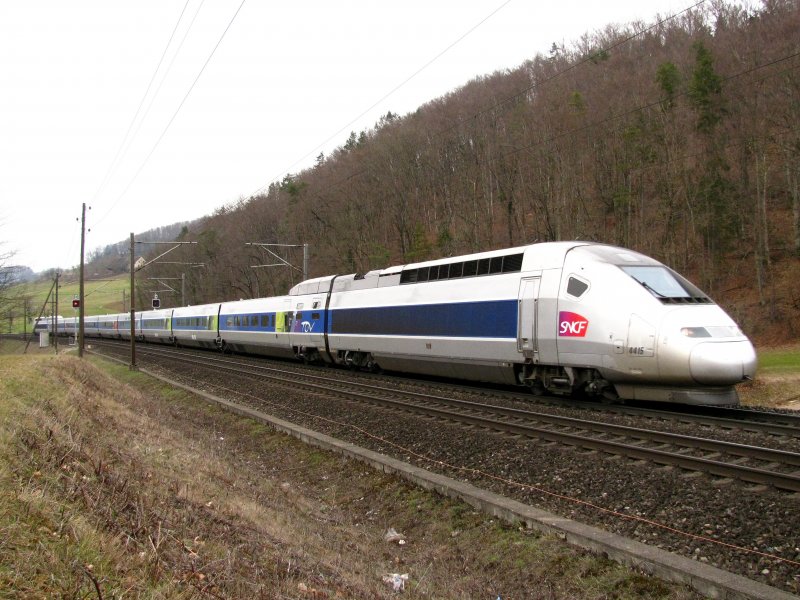 TGV-POS auf dem Weg nach Zrich HB am 14.03.2009 bei Tecknau.