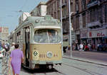 Alexandria: Der ehemalige Kopenhagener DÜWAG-GT6 801 hält am 13. Juni 1974 als SL 5 im Zentrum von Alexandria. - Scan eines Farbnegativs. Film: Kodak Kodacolor II.
