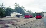 Pemberton (Northcliffe)-Tram, West-Australien__Tw 1 und 3 in der  Hauptstation  Pemberton.