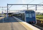 T56 in Wolli Creek Station, bereit zur Weiterfahrt Richtung Flughafen, Sydney April 2002