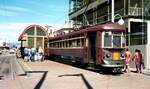 Adelaide Glenelg Tram__Tw 366 an der  Endstation Strand  in Glenelg.