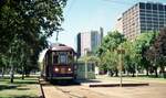 Adelaide Glenelg Tram__Die Abfahrtstelle in Adelaide City.__07-01-1989