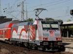 Die 146 227 (Das neue Herz Europas) beim abrangieren am 01.08.2009 in Stuttgart Hbf.