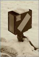 Ein Bild vom Rande das Bahnbildertreffens von Konstanz:   das Weichensignal 52.