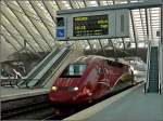 Der PBKA Thalys 4342 fhrt am 27.03.2011 in den Bahnhof Lige Guillemins ein, um kurze Zeit spter seine Reise nach Kln fortzusetzen.