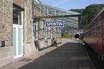 Hausbahnsteig des CFB Gare Spontin am 24.Juli 2026.