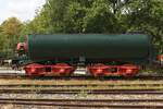 Zum L�schwagen umgebauter Wannentender Type 2’2’ T30 der CFV3V am 25.Juli 2026 im Gare de Treignes.
