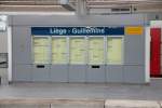 Hier eine Informationstafel im Bahnhof Liège Guillemins.