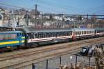 I10-Wagen fr einen Liegewagenzug ( Treski  nach Zell am See fr den Skiurlaub) im Bhf Wekenraedt, 6. Mrz 2011.