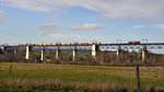 Fortis Lease Group DE 6314 (266 284), vermietet an Crossrail Benelux, mit Containerzug in Richtung Aachen (Viadukt Moresnet, 04.02.14).