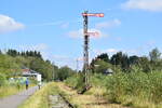 Blick auf die Ausfahrsignale in SOurbrodt in Richtung Kalterherberg.
