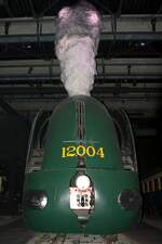 SNCB 12.004 (Hersteller: Cockerill, Seraing/Belgien, Baujahr:1939) am 23.Juli 2026 in der Train World beim Gare Schaerbeek.