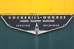 Herstellerschild der PFT/CFB 5183 (ex 200.83, Hersteller: Cockerill, ACEC und ABR, Baujahr: 1963, Fabr.Nr.: 3907) am 24.Juli 2026 im CFB Gare Spontin.