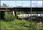 Die SNCB 5539 mit einen Kalkzug ereicht den Aachener Westbahnhof von Belgien kommend.Aufnahme enstand im Mai 2007.