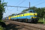 5505 + 5519 in blau-gelber Lackierung mit einem Gterzug unterwegs nach Aachen-West, hier aufgenommen bei Warsage am 30/08/2008.