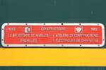 Herstellerschild der 6219 (92 88 0062 019-9, ex SNCB 212.119).