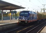 Wittenberge , Strecke Berlin-Hamburg, 14.10.18: Gegen 16.30 setzte  allmählich der abendliche Güterverkehr ein, beispielhaft hier  076 109  von Raildox (eigentlich eine 245 aus dem Hause