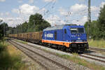 Raildox Traxx DE 76 110 mit einem Holzzug, Roßtal, 24.06.2023