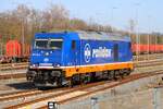 Raildox Bombardier Traxx 076 110-0 im Aschaffenburger Bayernhafen am 07.03.26 von Gehwegen aus fotografiert
