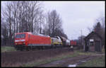 Am 25.03.2004 kam 145029-5 mit einem Güterzug in Richtung Münster um 9.24 Uhr am Posten 103 vorbei.