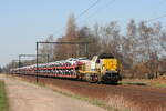 Belgiën  Lok 7807 von SNCB zieht einem Autozug Muizen - Kortenberg, im Hever  8/3/2011