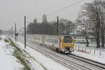 Belgiën  Triebzügen 4139+4141 von SNCB mit einem Personenzug Antwerpen-Centraal - Mol, in Mortsel  2/12/2010