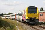 SNCB AM 41 4103 (95 88 0041 03  ?-?) als erstes Fahrzeug des S64 Zug 3916 (Charleroi-Central - Couvin) f�hrt am 25.Juli 2026 aus dem Gare de Mariembourg.