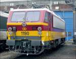 E-Lok 1190 in den Benelux Farben vor dem Atelier Kinkempois am 18.05.08 zum Tag der offenen Tr.