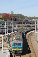 SNCB 2727 + 2738 erreichen mit einem Personenzug den Bahnhof Liège-Guillemins.
Aufnahmedatum: 3. Oktober 2013