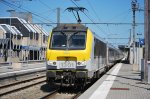IC-Zug Eupen-Oostende im Bhf Welkenraedt (mit der Elektrolok der BR 13) am 29.