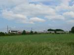 IC A Eupen - Oostende mit Zuglok 1355 bei Gemehret, kurz nach der Abfahrt aus Eupen. Das Bild entstand am 13/06/2010.