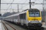 Ankunft im Bhf Welkenraedt des IC-Zuges nach Oostende (mit Elektrolok Nr.