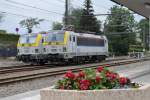 Die neue HLE 1803 der SNCB/NMBS (Siemens EuroSprinter) gesellte sich am 24/07/2011 zur bereits dort abgestellten 1808 im Bhf Welkenraedt.