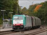 Die belgische 2812 (E-186) fhrt mit einen gemischten Gterzug durch den Eschweiler Bahnhof.Aufnahme im Oktober 2012.
