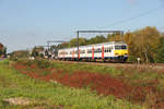 Triebzug 341 der SNCB/NMBS am 14/10/2017 in Lummen, einige Kilometer vor dem nächsten Halt in Diest.