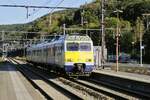 Am 17.10.2023 trifft der AM 80 322 mit einem Zug der Linie S 41 (Verviers Centrale - Liege Saint Lambert) im Bahnhof Pepinster ein