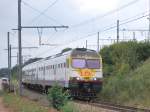 IR-Zug Antwerpen-Lttich nhert sich dem Bhf Liers (13. September 2013). (Das Foto wurde aus einem Privatgrundstck mit Erlaubnis des Eigentmers gemacht).