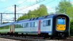 Luxemburg, Einfahrt in den Bahnhof von Kleinbettingen des SNCB AM96 511, auf dem Weg von Luxemburg nach Arlon (B).