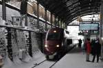 Nicht ein Bahnhof in einem Wintersportort, sondern Gleis 9 in Aachen-Hbf.