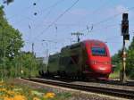 Thalys am 11.08.2012 auf der KBS 480 zwischen Aachen Rothe-Erde und Eilendorf.