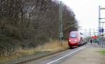 Der Thalys aus Essen-Hbf nach Paris(F) kommt durch Stolberg-Rheinland-Hbf aus Richtung Köln und fährt in Richtung Eilendorf,Aachen-Rothe Erde,Aachen-Hbf.